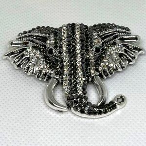 Elephant cubic zirconia studded Broach